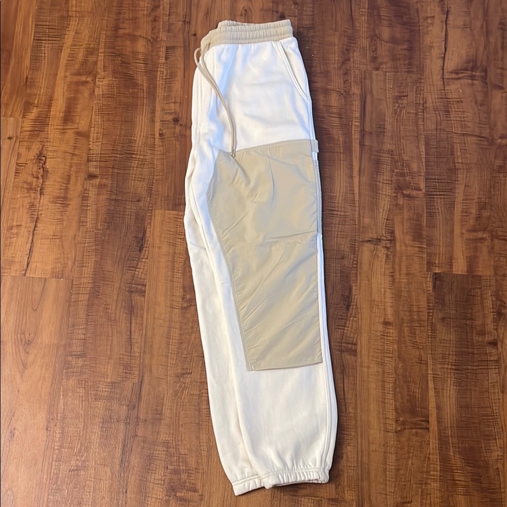 Men’s White and Beige Jogger.